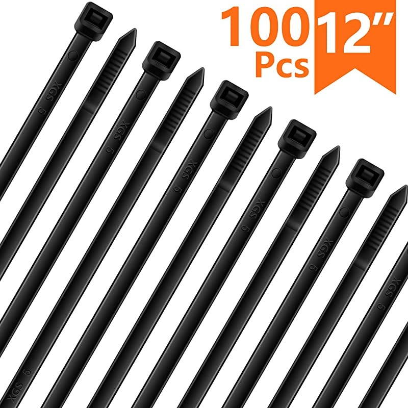 Zip Ties 4 Inch (100 Piece) Heavy Duty Black Nylon Cable Ties, Small Wire Ties, Wire Management for Organizing Home, Office, Garden and Data Centers