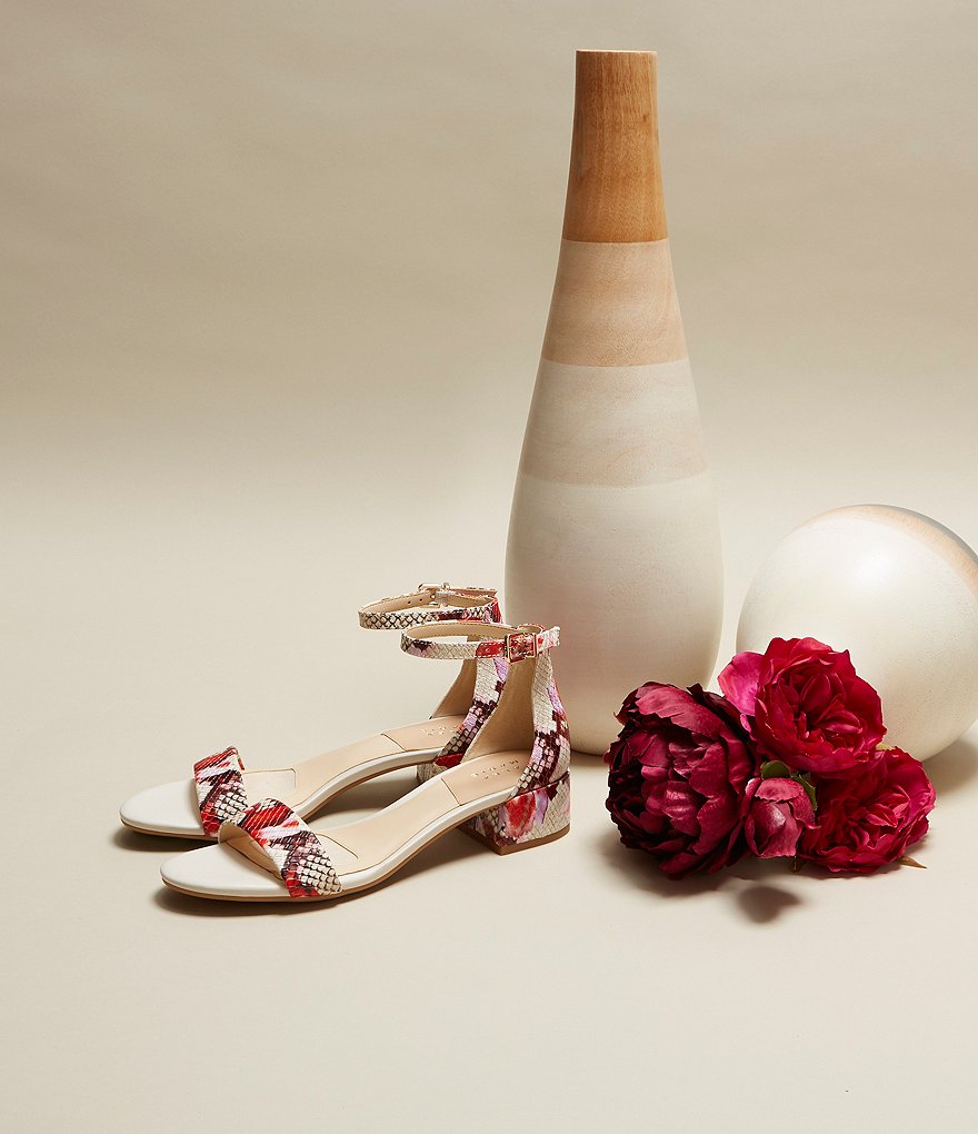 Alex Marie Malahn Floral Snake Print Floral Block Heel Dress Sandals