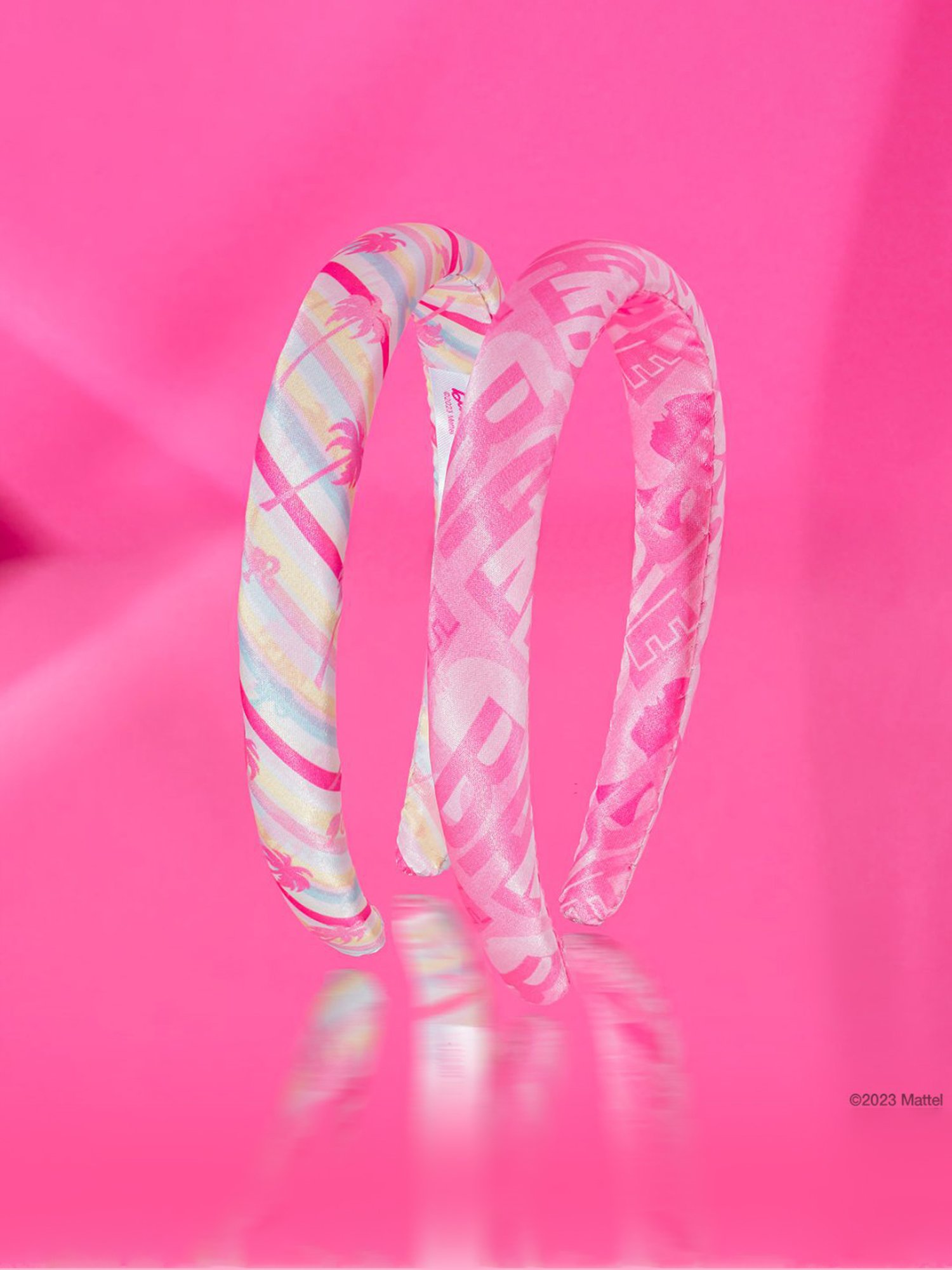 Hair Drama Company Barbie Malibu Multicolor Printed Hair Band - Set of 2