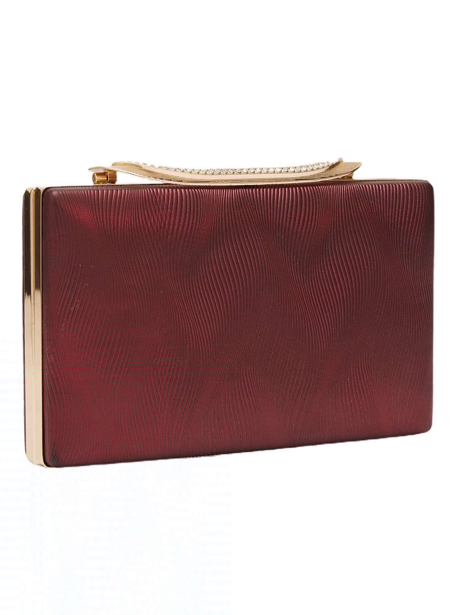 Globus Red Embellished Small Party Box Clutch