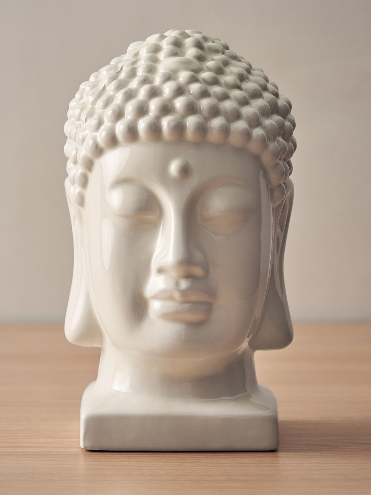 Pure Home and Living White Ceramic Textured Sculptures and Figurines