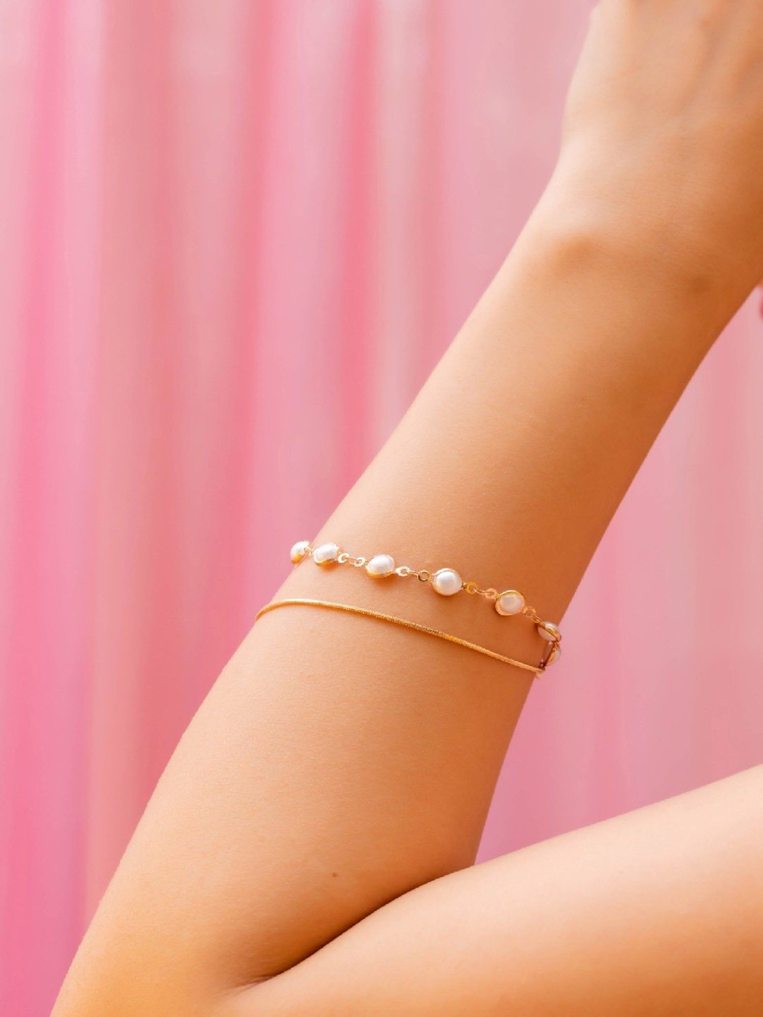 Jewelz Fashionable Charms Pearl Beaded Bracelet for Girls & Women