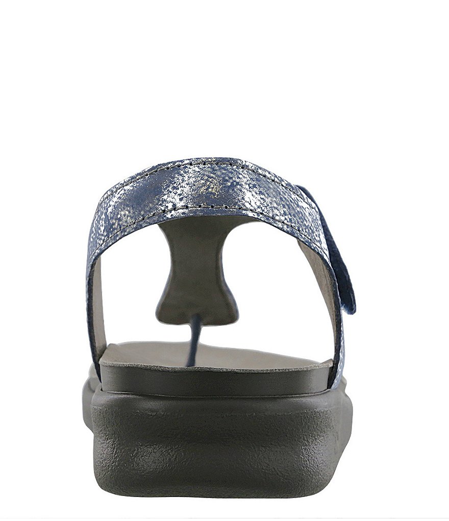 SAS Marina Leather Thong Wedge Sandals