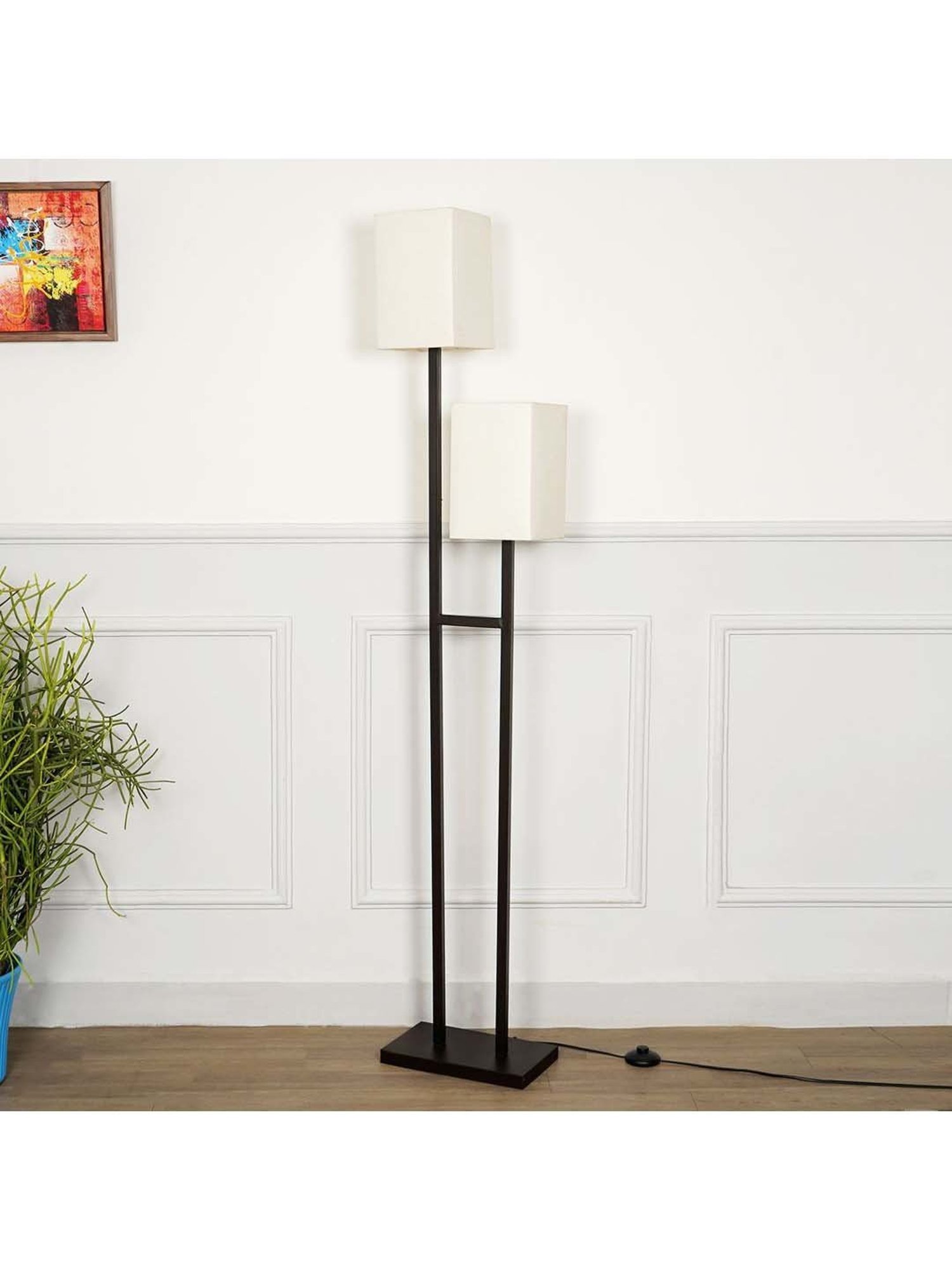 Kapoor E Illuminations Twin Black Metal 2-Lights Floor Lamp