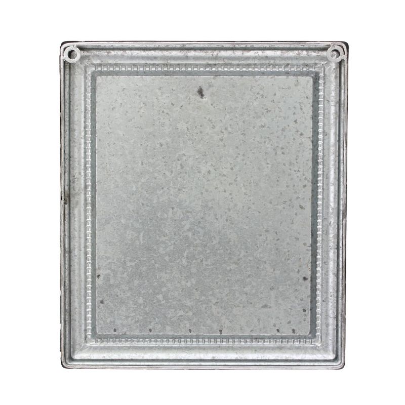 15.2" x 13.2" Rustic Galvanized Metal Magnetic Memo Board Silver - Stonebriar Collection