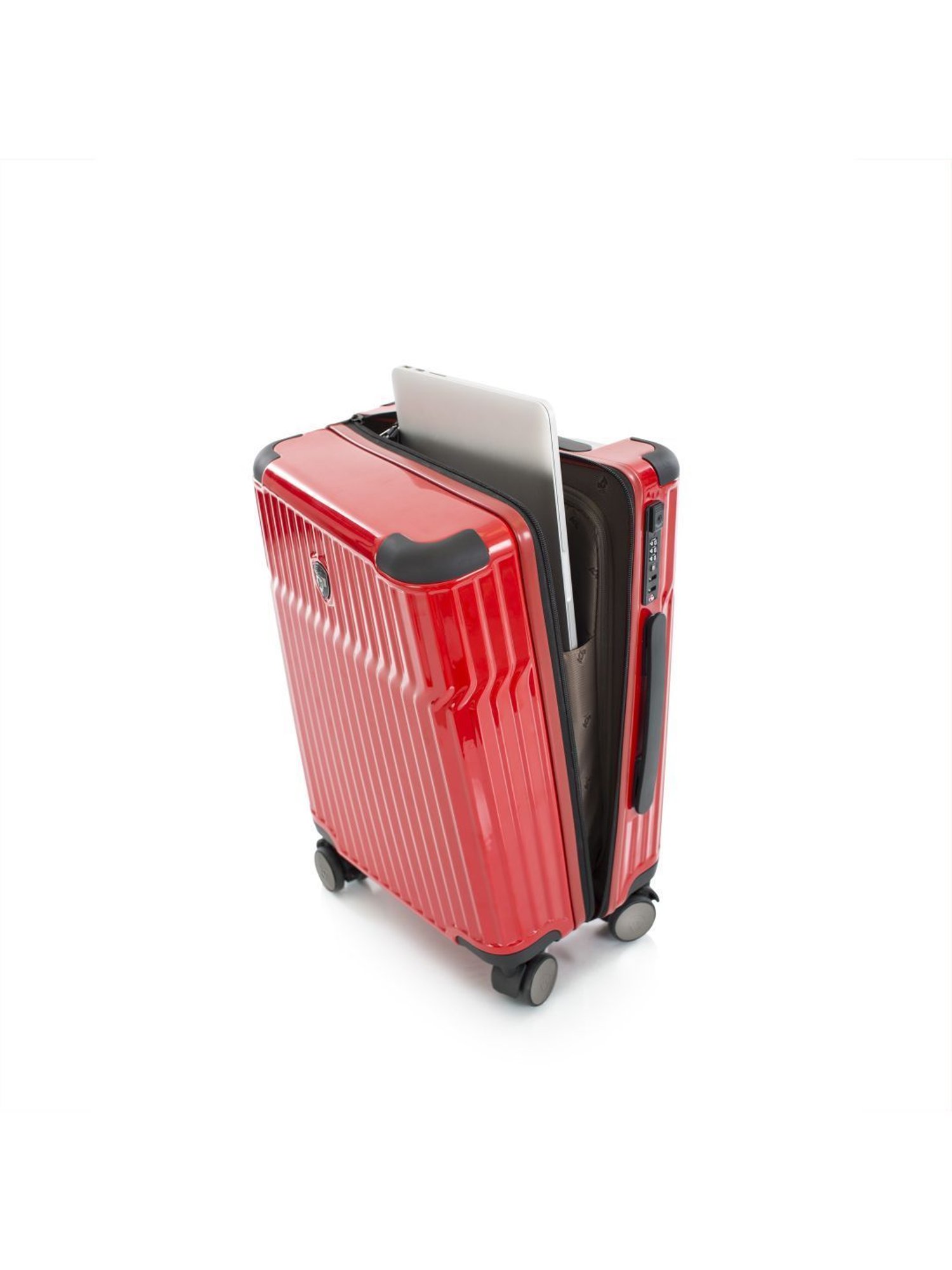 HEYS Tekno Red Textured Hard Cabin Trolley Bag -21 cm
