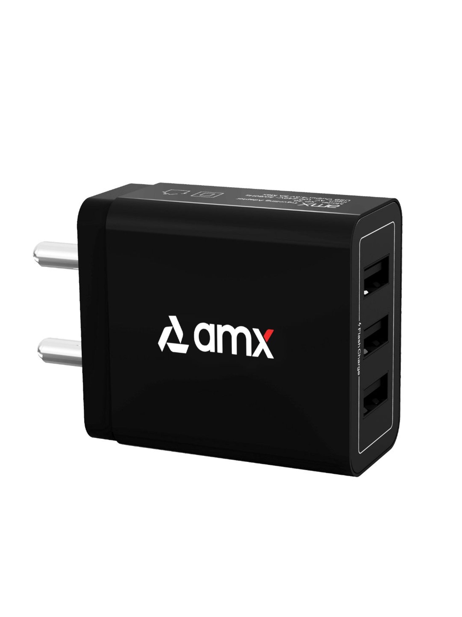 AMX XP 35 17W 3 Port Smart USB Wall Charge Adapter (Black)