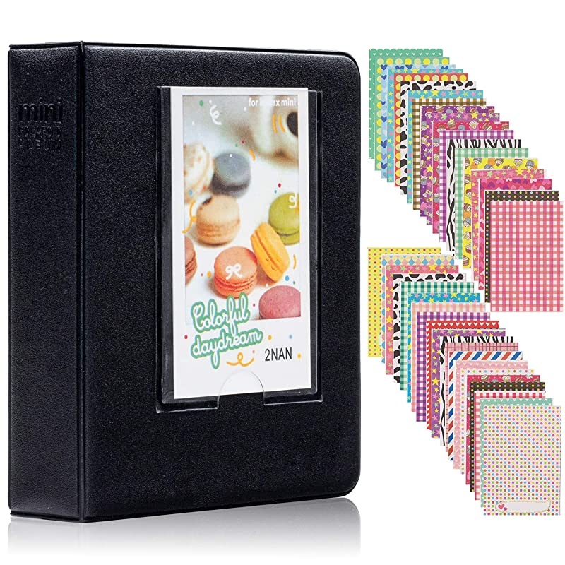 64 Pockets Mini Photo Album for Fujifilm Instax Mini 7s 8 8+ 9 25 26 50s 70 90 Instant Camera amp Name CardBlack