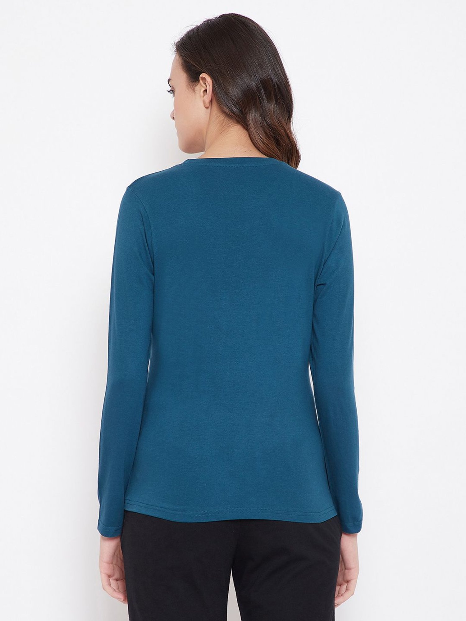 Clovia Blue Cotton T-Shirt