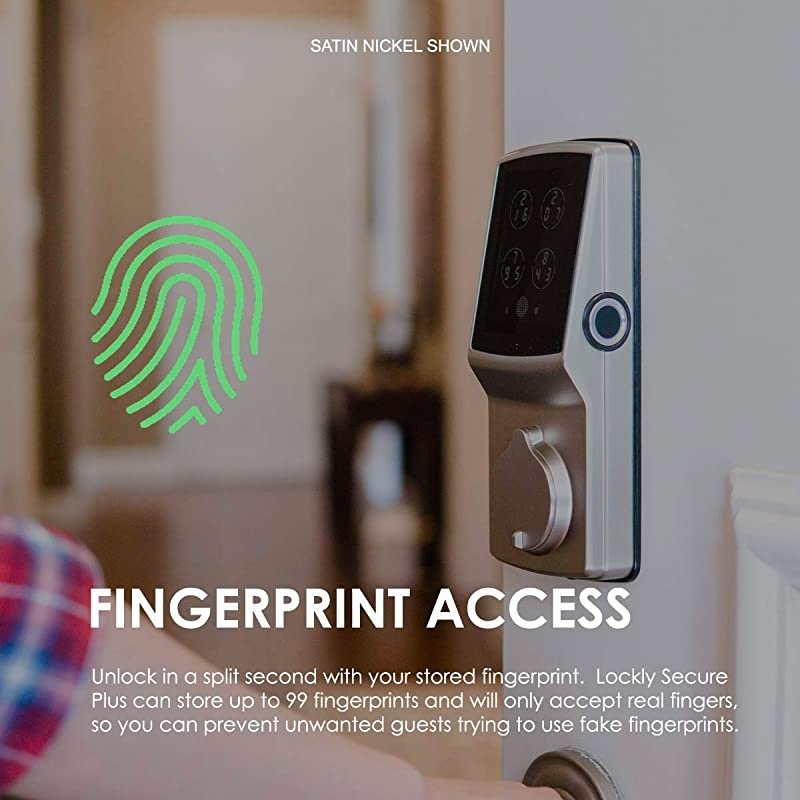 Bluetooth Keyless Entry Smart Door Lock (PGD 728F) Patented Keypad/Alarm System | Advanced 3D Fingerprint Reader | iOS and Android Compatible (VenetianBronze)