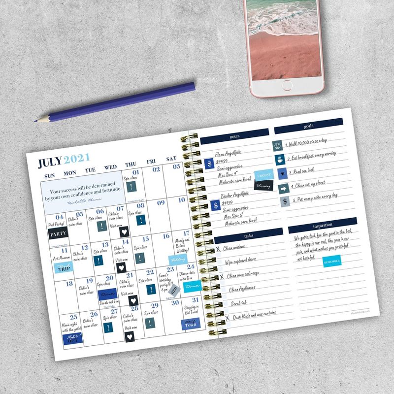 2021-22 Academic Planner 6" x 8" Dyed Stripes Daily/Weekly/Monthly - The Time Factory