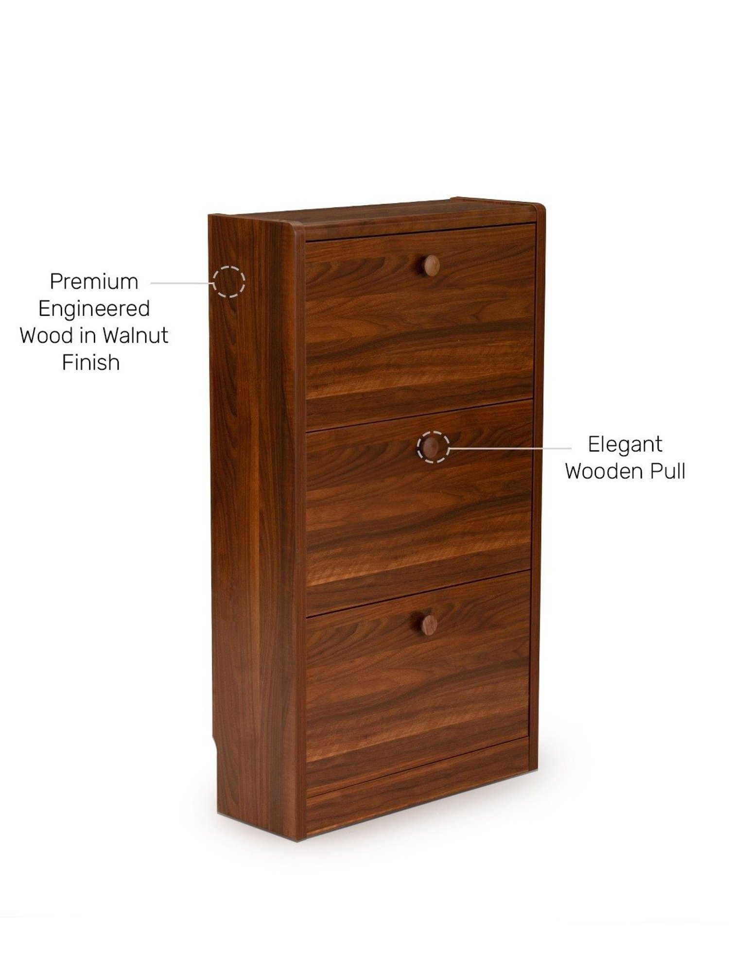 Durian Fernando Versatile Walnut Brown Engineered Wood Shoe Rack