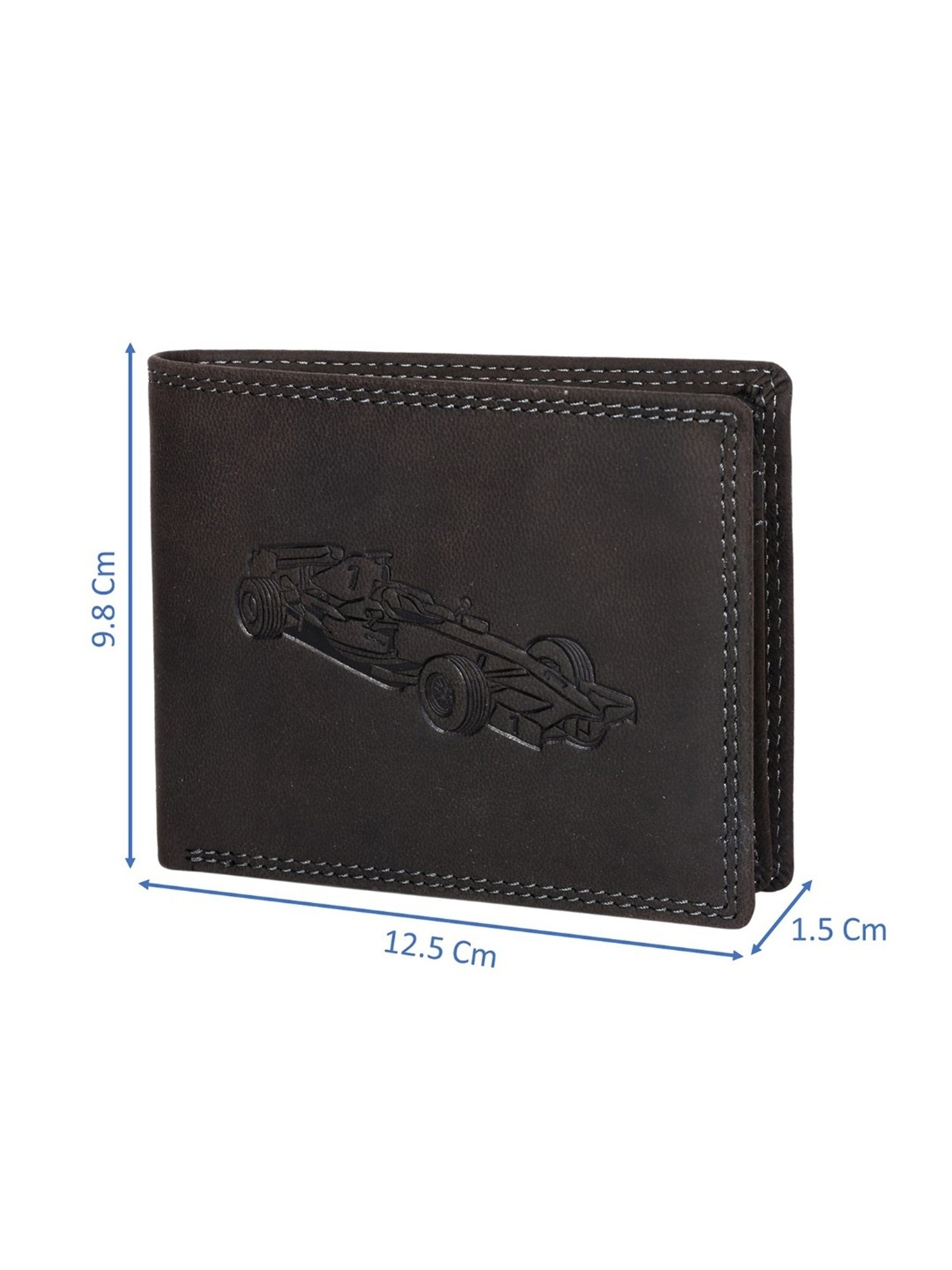 SASSORA ARLO Black Leather Textured Bi-Fold Wallet