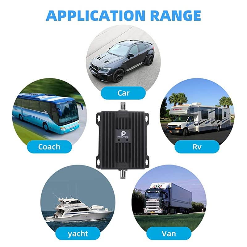 Phone Signal Booster for Car, RV, SUV and Truck - Boosts LTE 4G Band 12/13/17 Data & Volte (Voice Over 4G) Mobile ular Signal Repeater Amplifier for AT&T Verizon in Vehicle