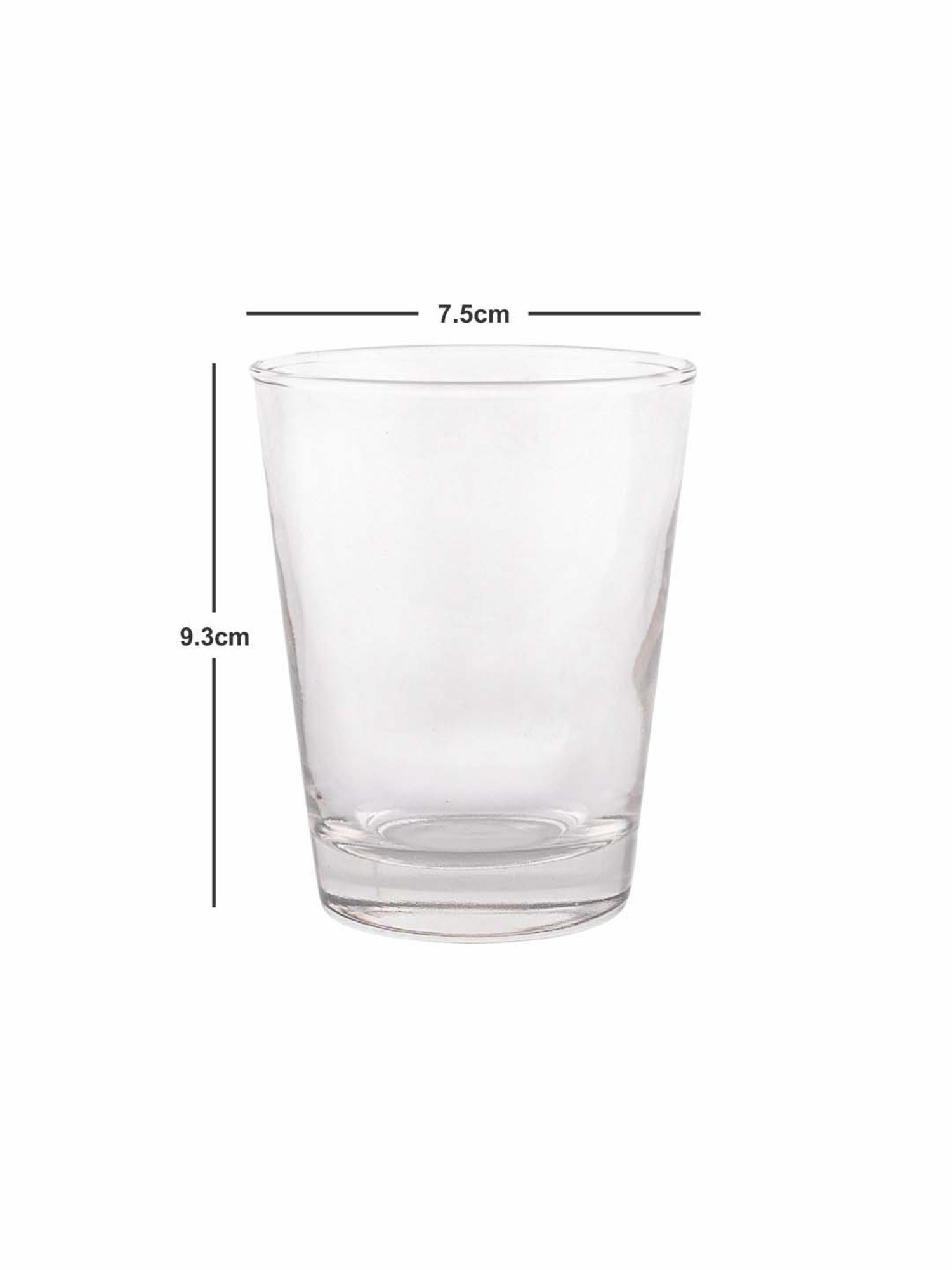 Goodhomes DUROBOR Transparent Glass Dallas Conique Drinking Glasses (220 ml) - Set of 6