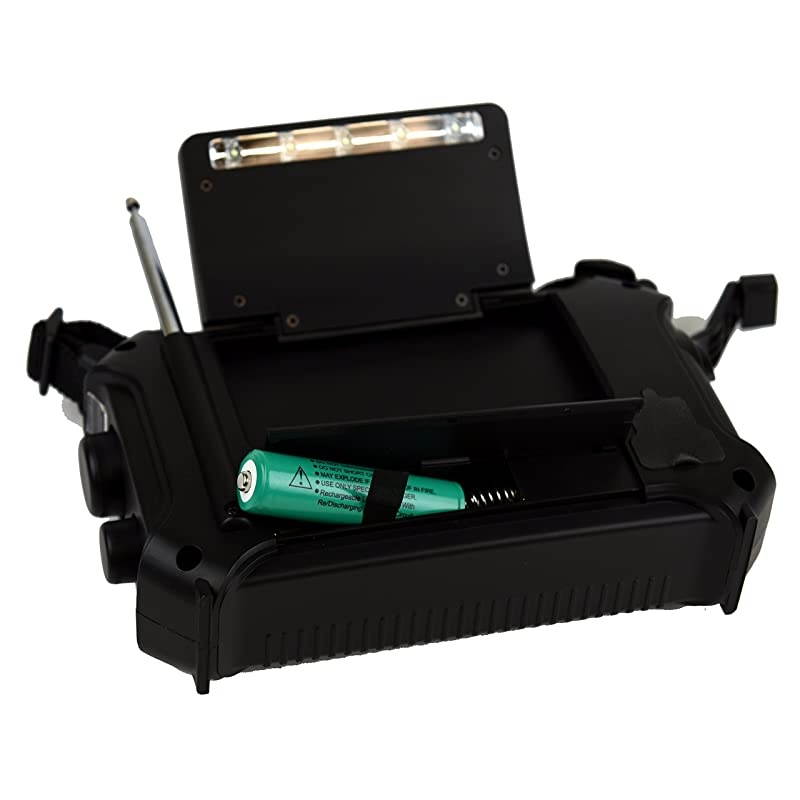 KA700 Bluetooth Emergency Hand Crank Dynamo amp Solar Powered AM FM Weather NOAA Band Radio with Recorder and MP3 Player Rugged Design for Hiking Camping Construction Sites Etc Black