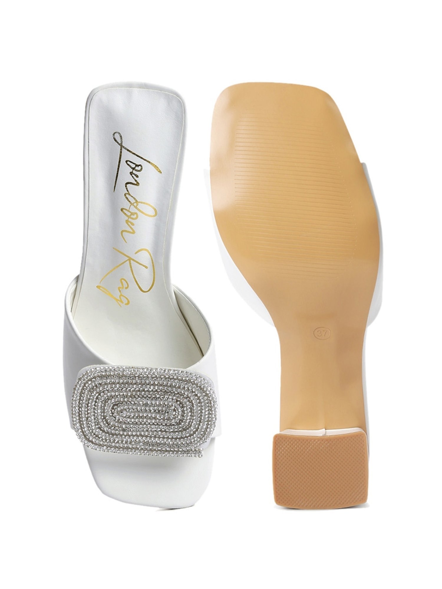 London Rag Women's White Casual Sandals