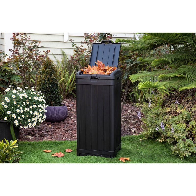 39gal Baltimore Outdoor Resin Trashcan Black - Keter