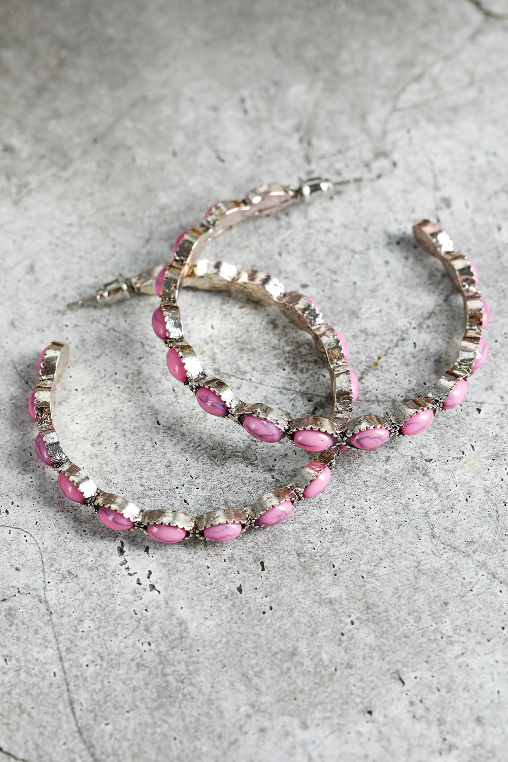 Gold Rhinestone Daisy Flowers Hoop Earrings