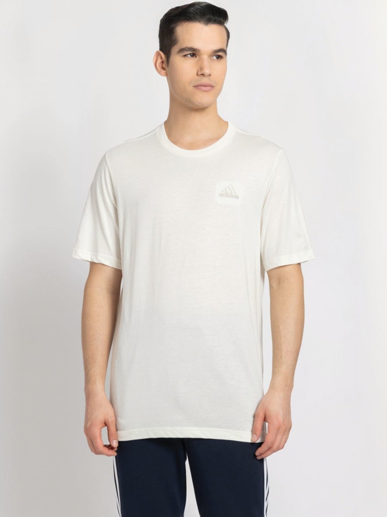 Adidas Off White Regular Fit T-Shirt
