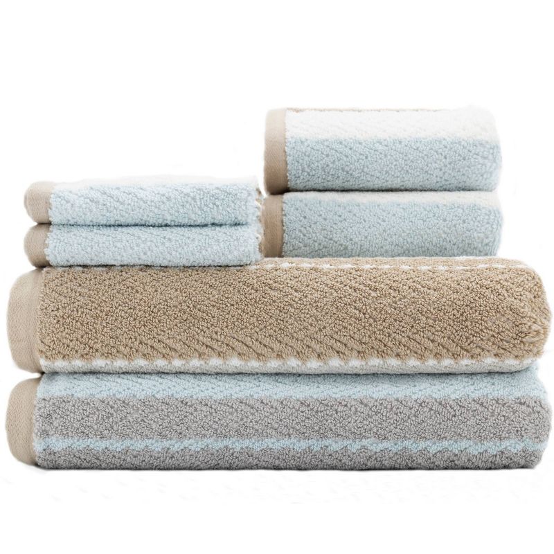 6pc Addison Bath Towel Set Brown/Blue - CARO HOME