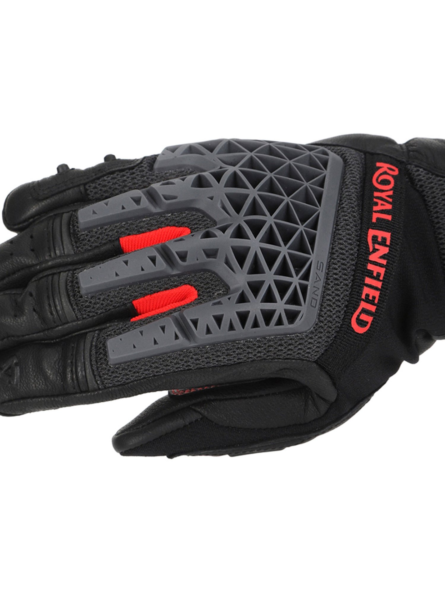 Royal Enfield Grey Textured Sahara Air Riding Gloves - L