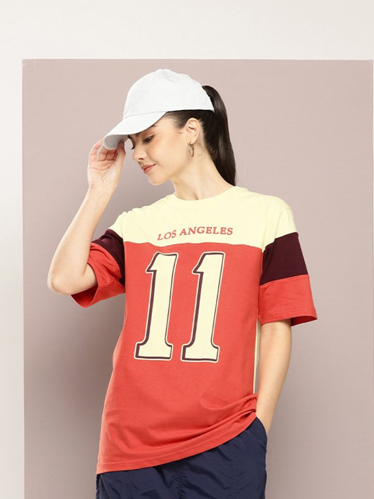 Dillinger Red Cotton Graphic Print Oversized T-Shirt