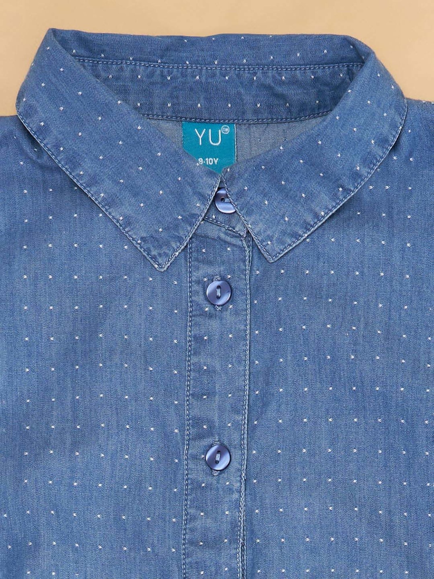 YU by Pantaloons Kids Blue Cotton Printed Dress