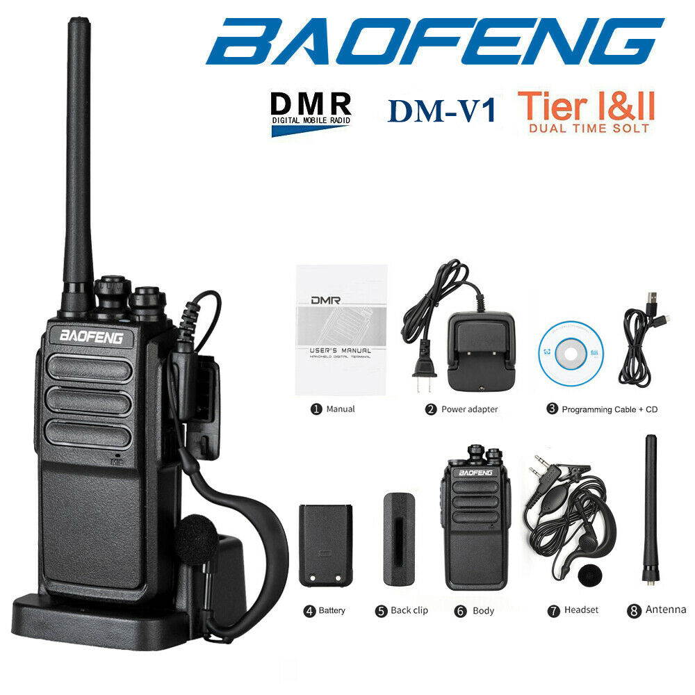 New Promotion for Baofeng DM-V1 DMR Digital Radio UHF 400-470MHz 1024CH Portable Ham Walkie Talkie