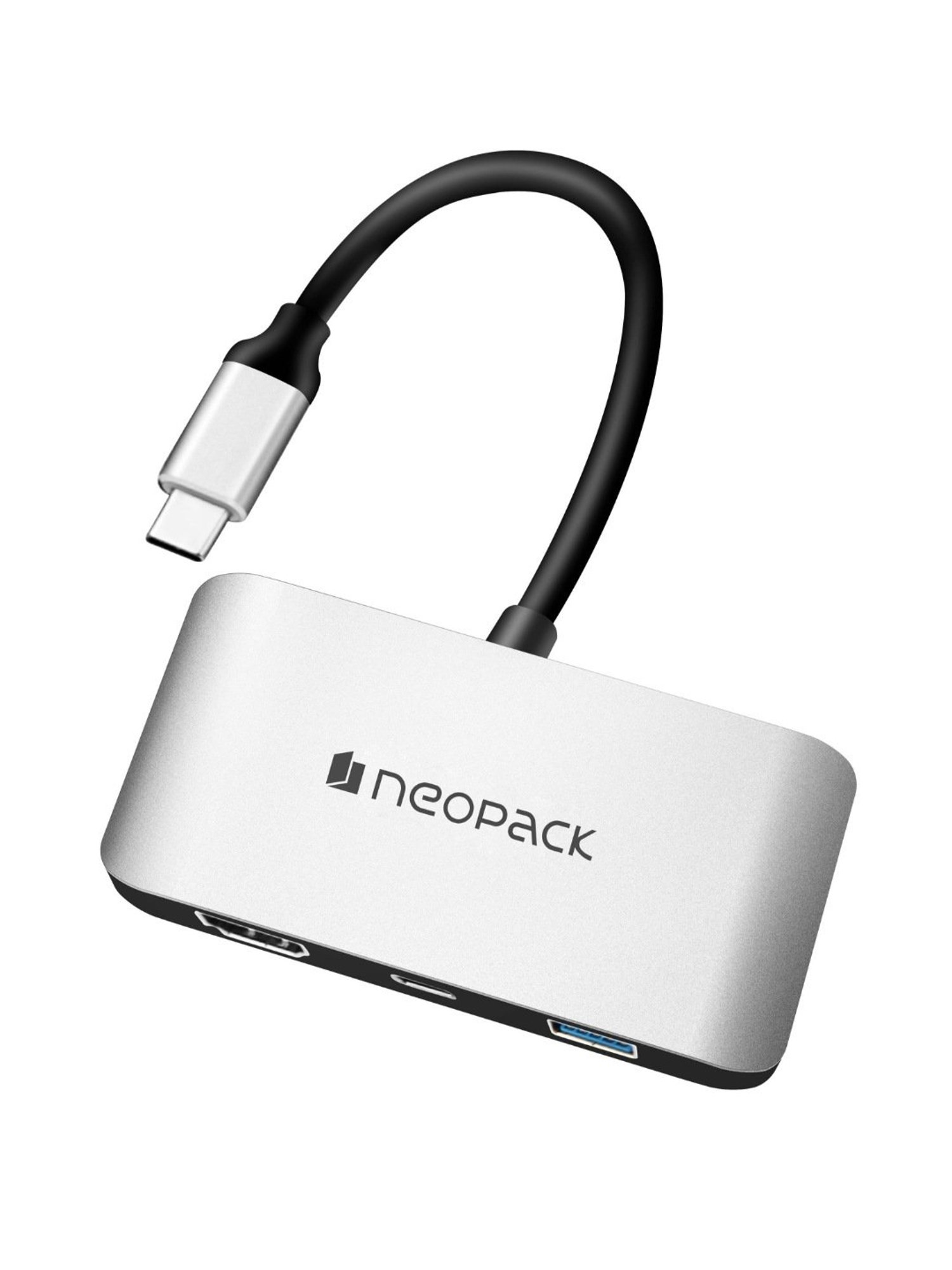 Neopack Type-C 3 In 1 Multiport Travel Hub (Silver)