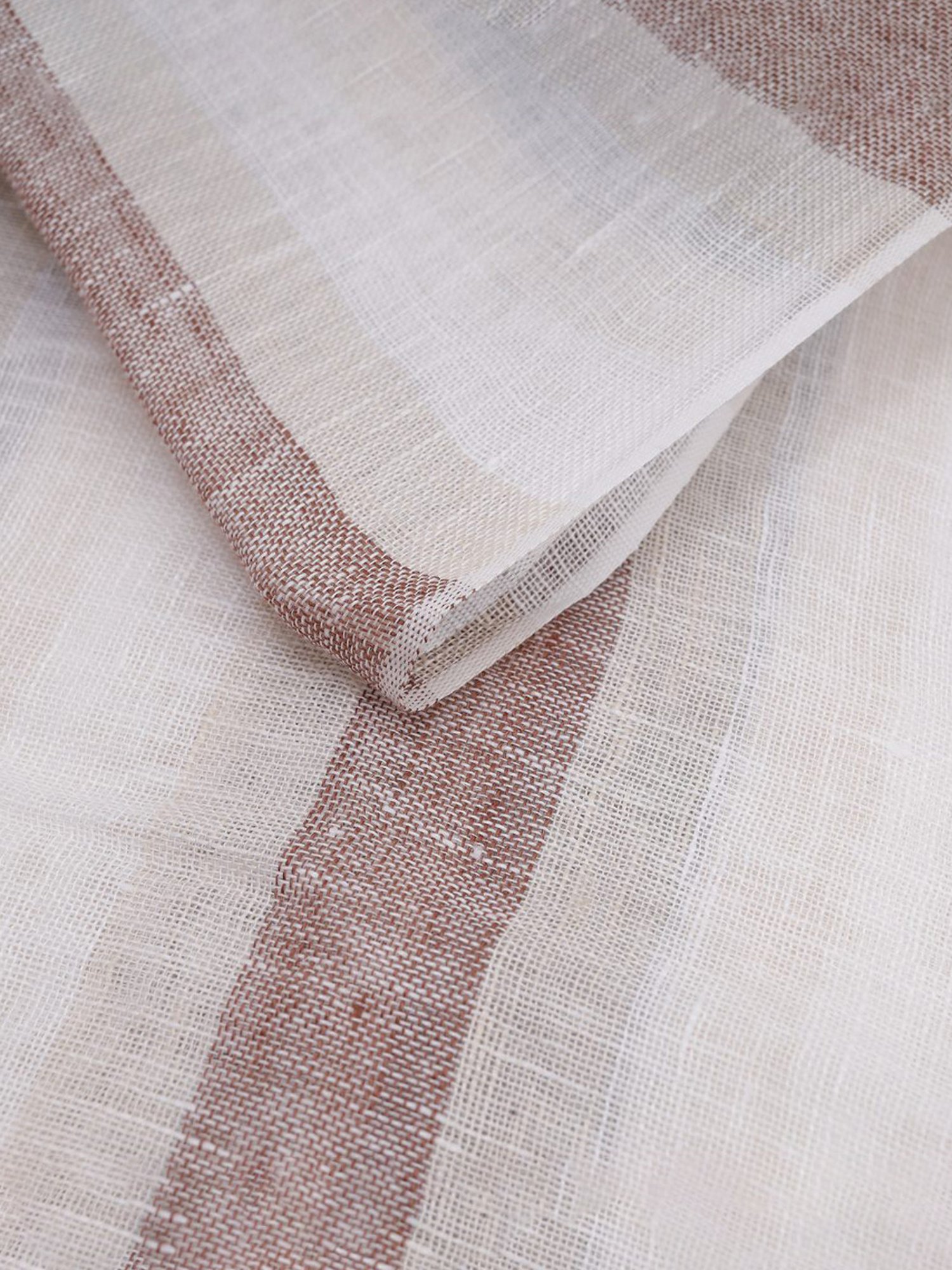 Linen Club Grey Striped Pure Linen Stole