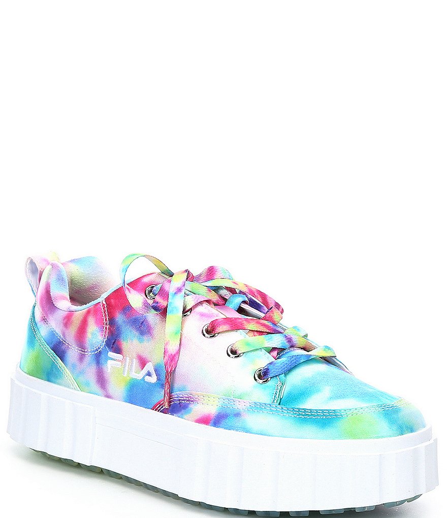 FILA Women's Sandblast Low Mottled Tie-Dye Lace-Up Sneakers