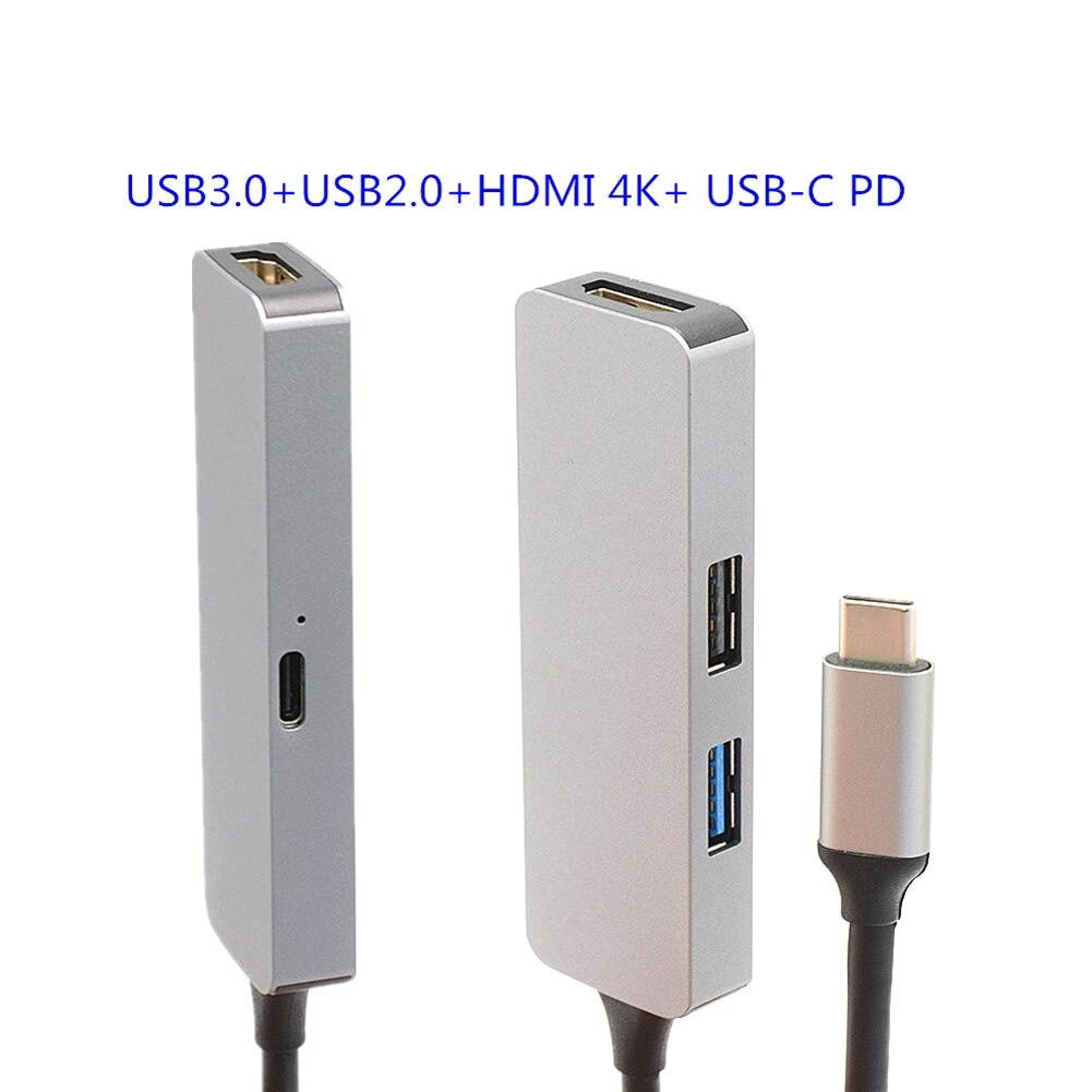 4 In 1 USB 3.1 Type C Hub USB Port PD Charging HDMI 4K Ports Multifunction Hub