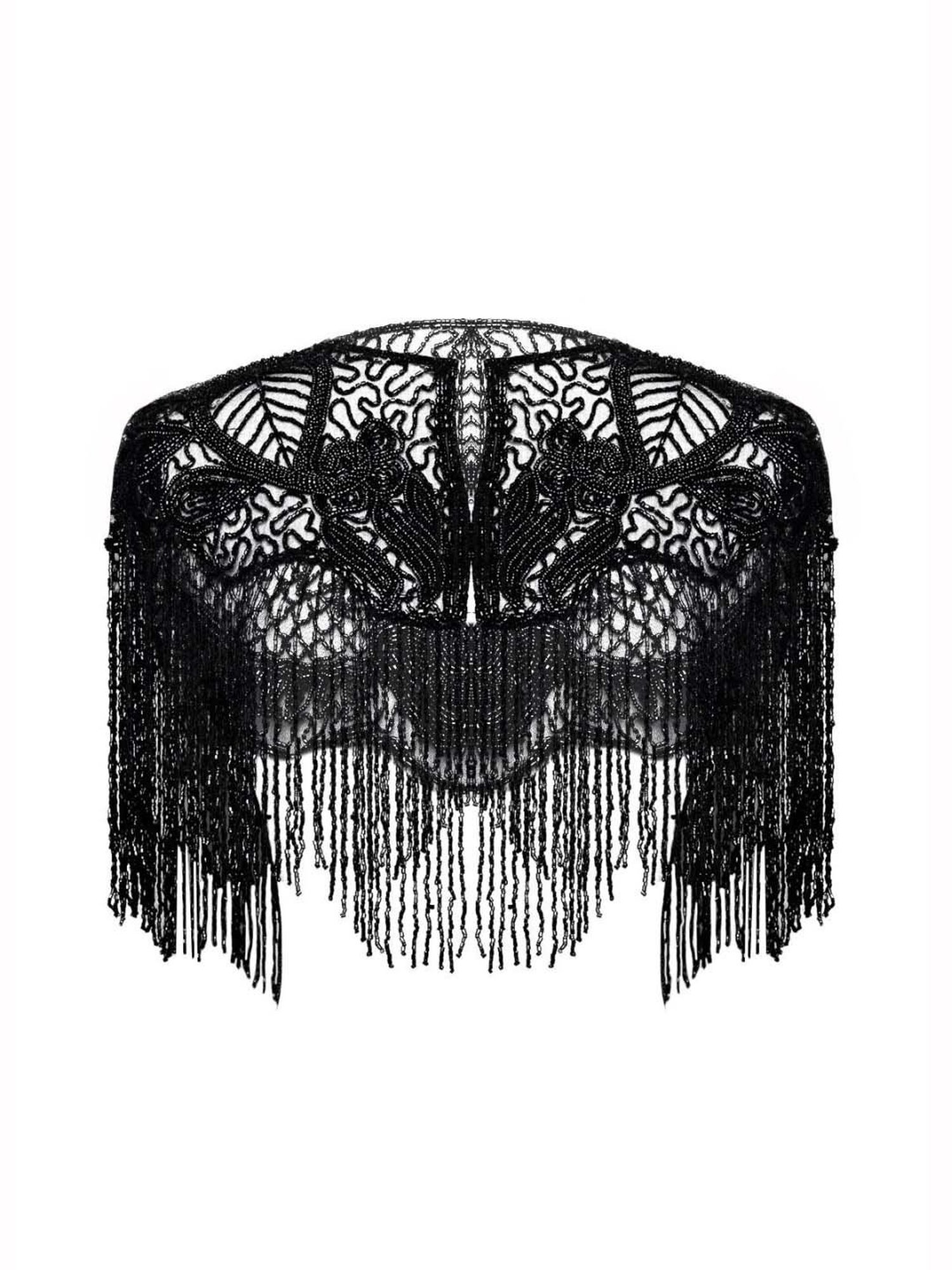 Odette Black Embellished Fancy Short Cape