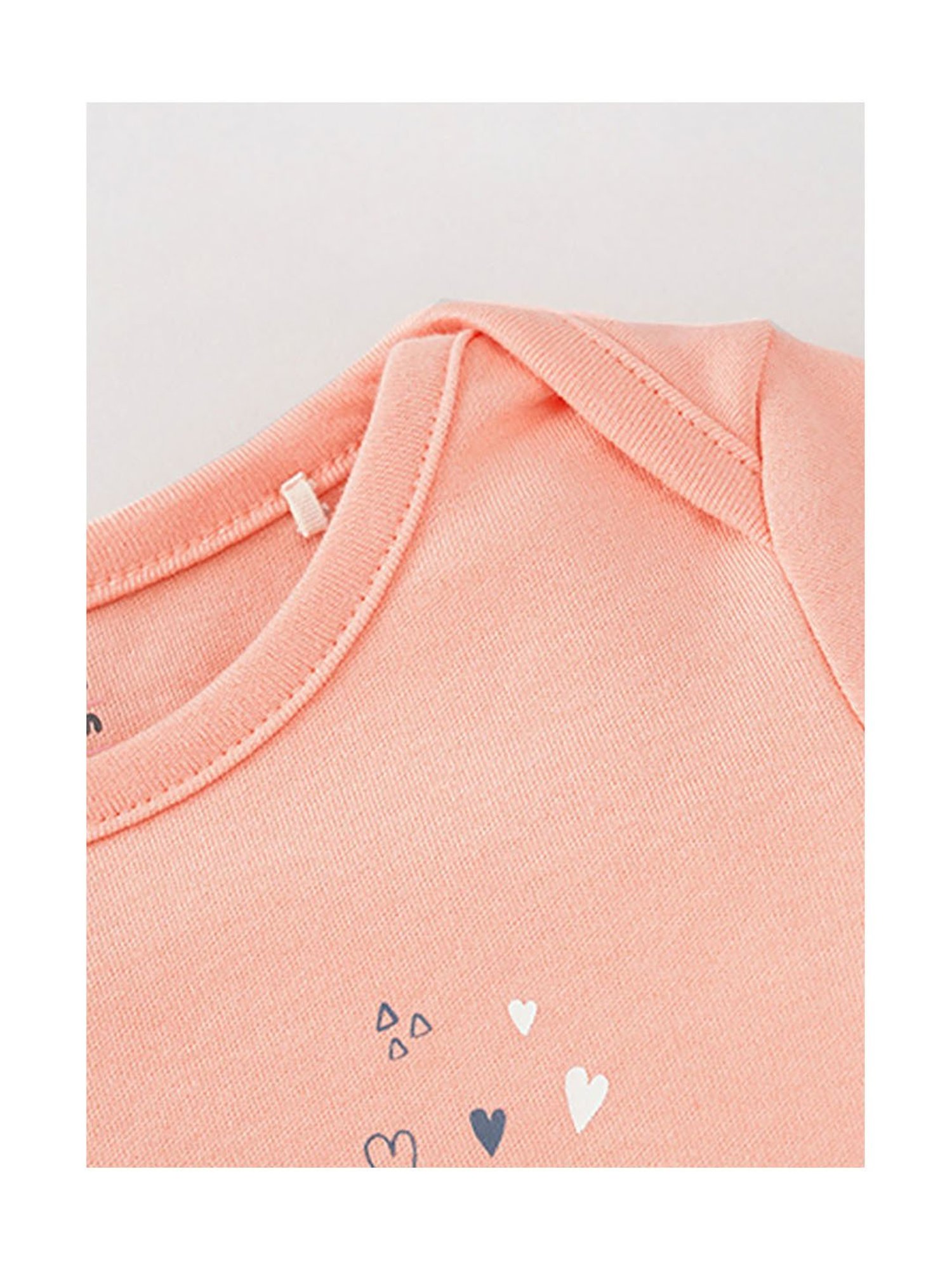 Ed-a-Mamma Baby Peach & Green Printed Full Sleeves Bodysuit (Pack Of 2)