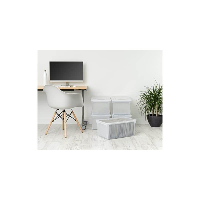 USA FB-31 Letter and Legal Size File Box, Large, Clear, 5 Count