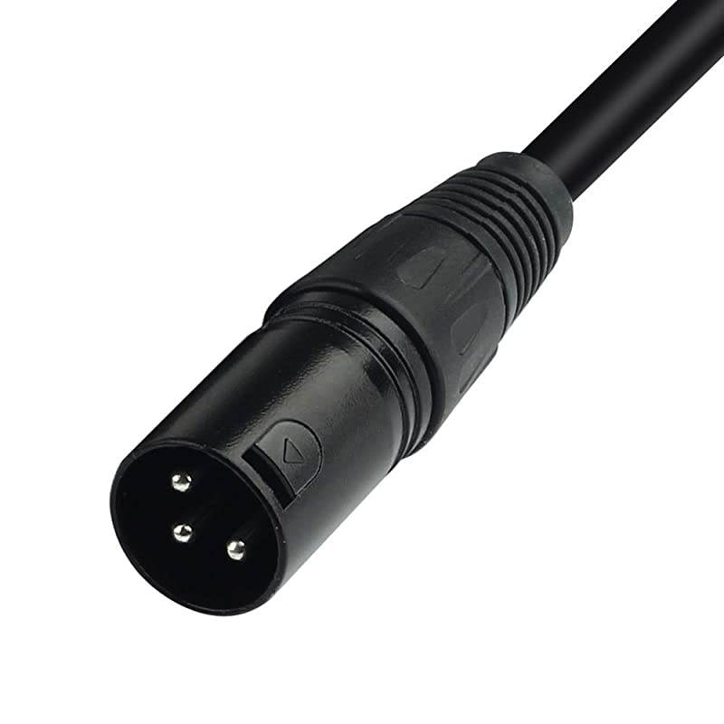 XLR Male 3 Pin to XLR Female 5 Pin DMX 512 Turnaround DMX Stage Light Cable by  XLR3M to XLR5F Adaptor Cable 12inch 2Pack