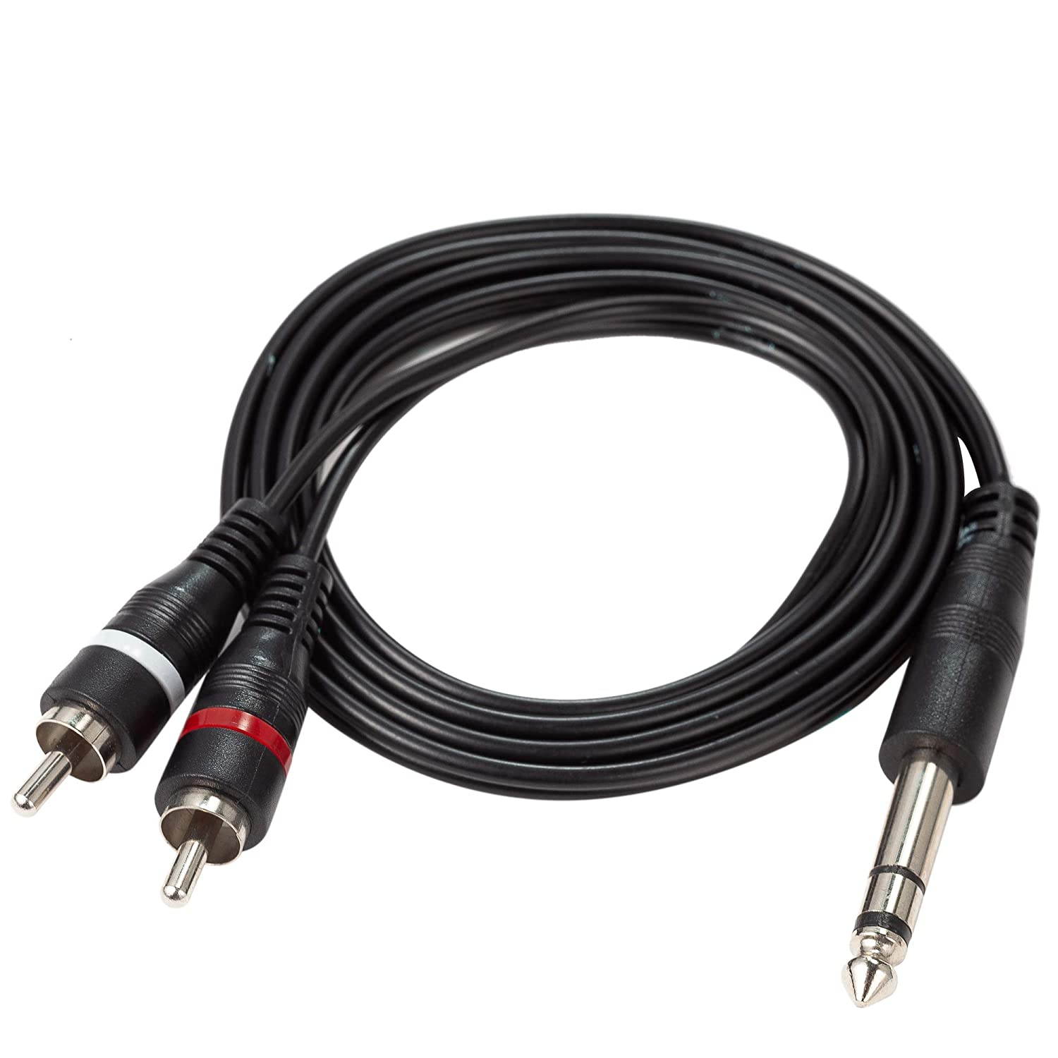1/8" to 1/4" Cable, Ancable 15FT 3.5mm TRS to Dual 6.35mm TS Mono Y-Splitter Breakout Cable Cord Male to Male Interconnect Stereo Cables