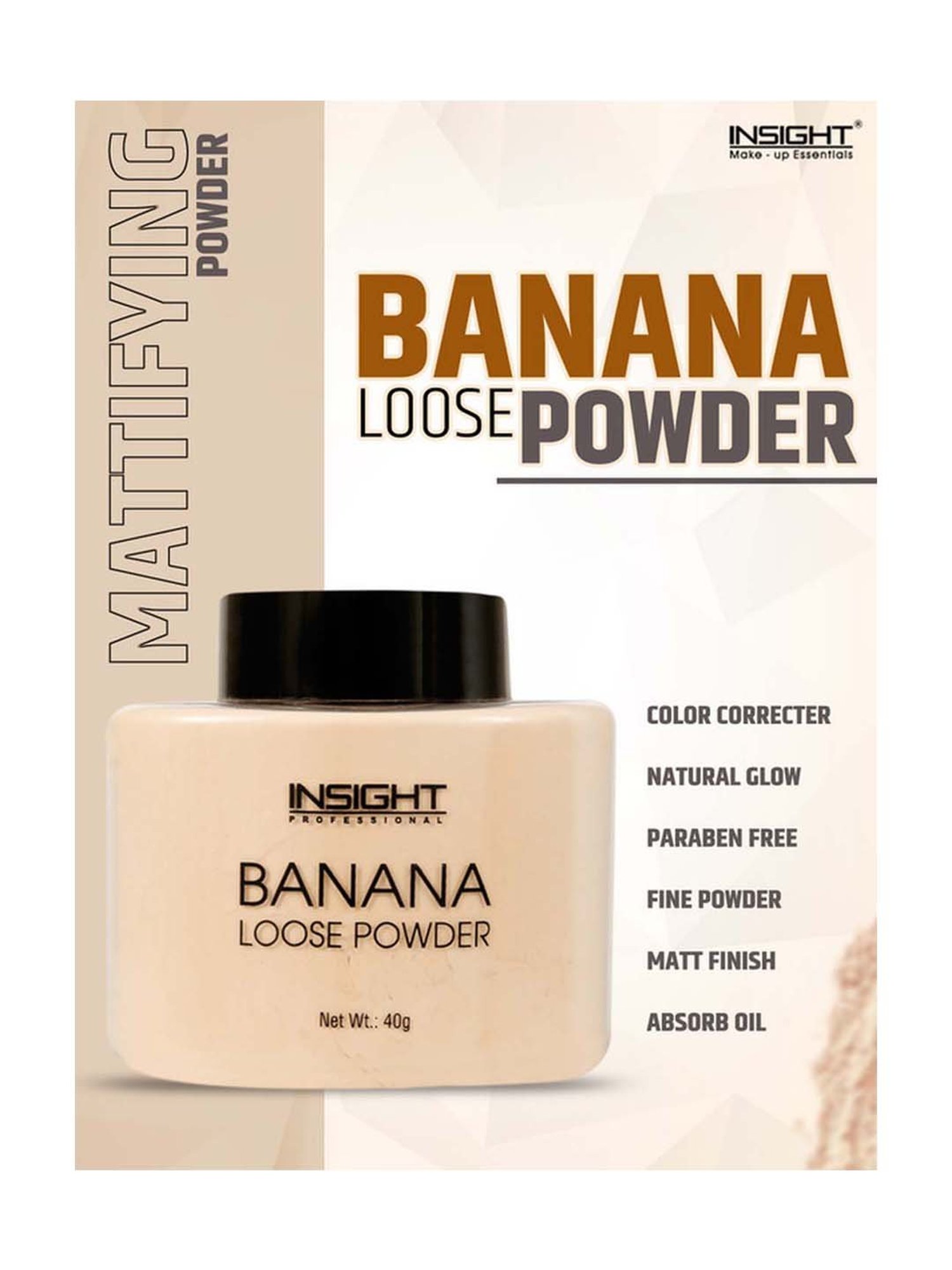 Insight Cosmetics Banana Loose Powder Beige - 40 gm
