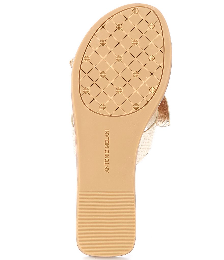 Antonio Melani Loyren Knotted Metallic Thong Flat Sandals