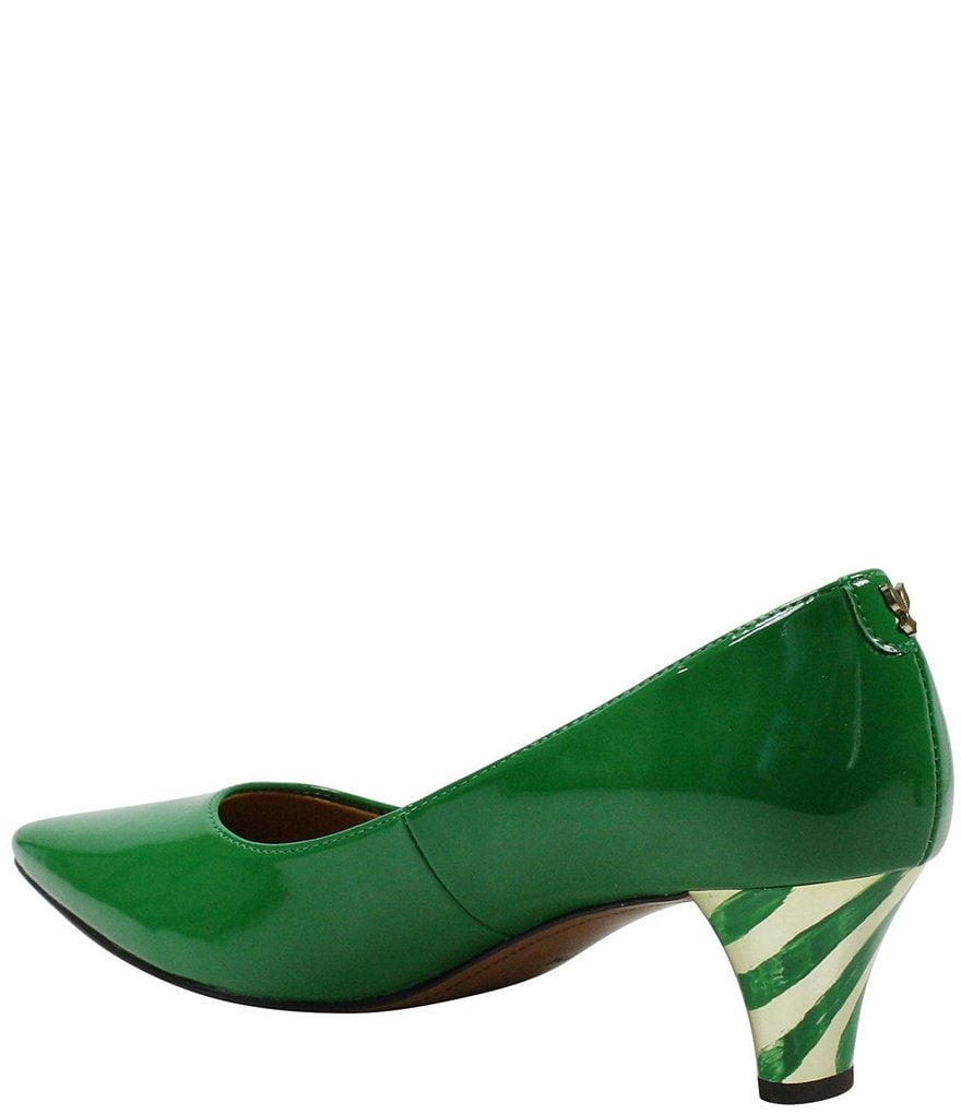 J. Renee Asilah Patent Kitten Heel Pumps