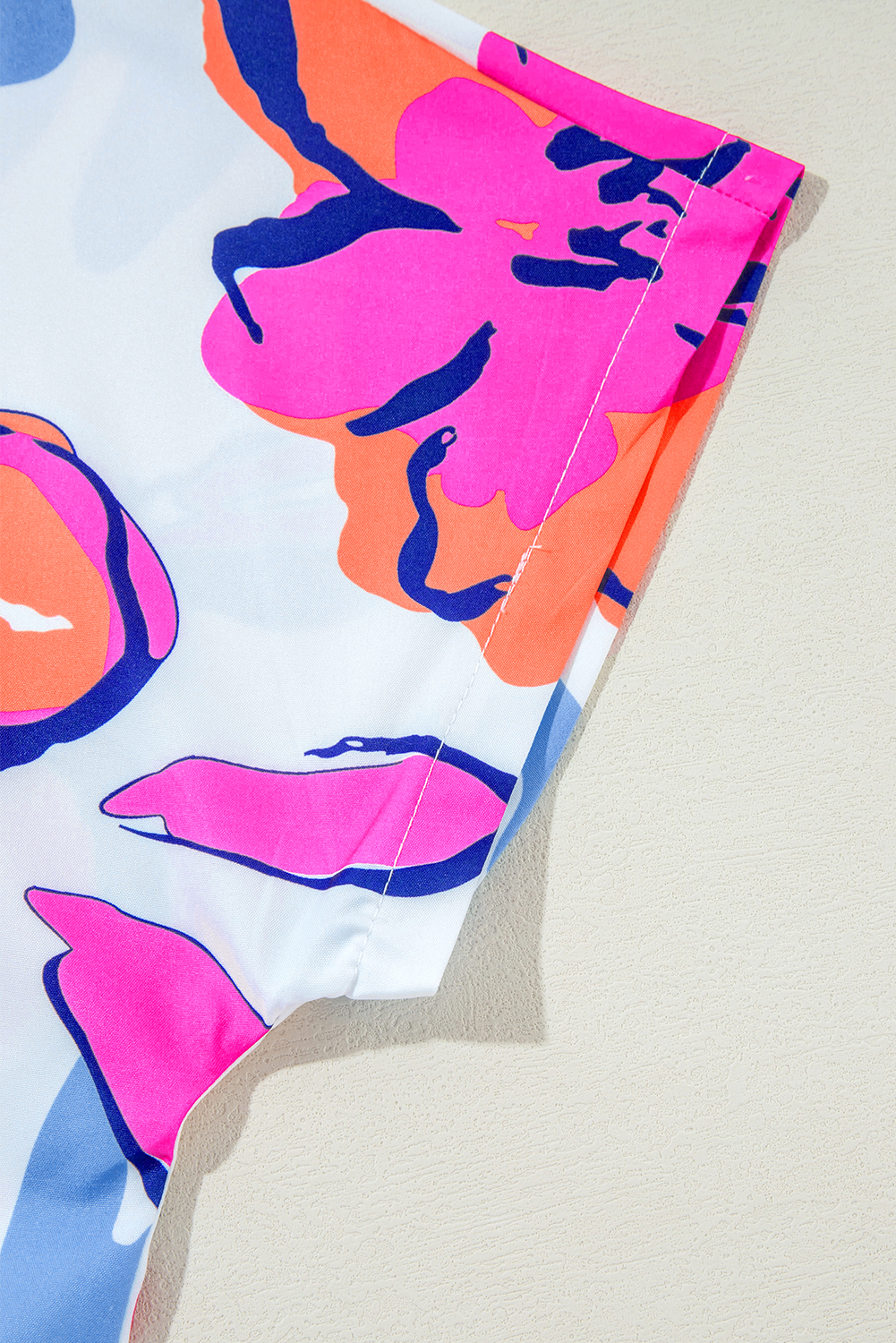 Multicolor Boho Floral Collared Long Sleeve Dress