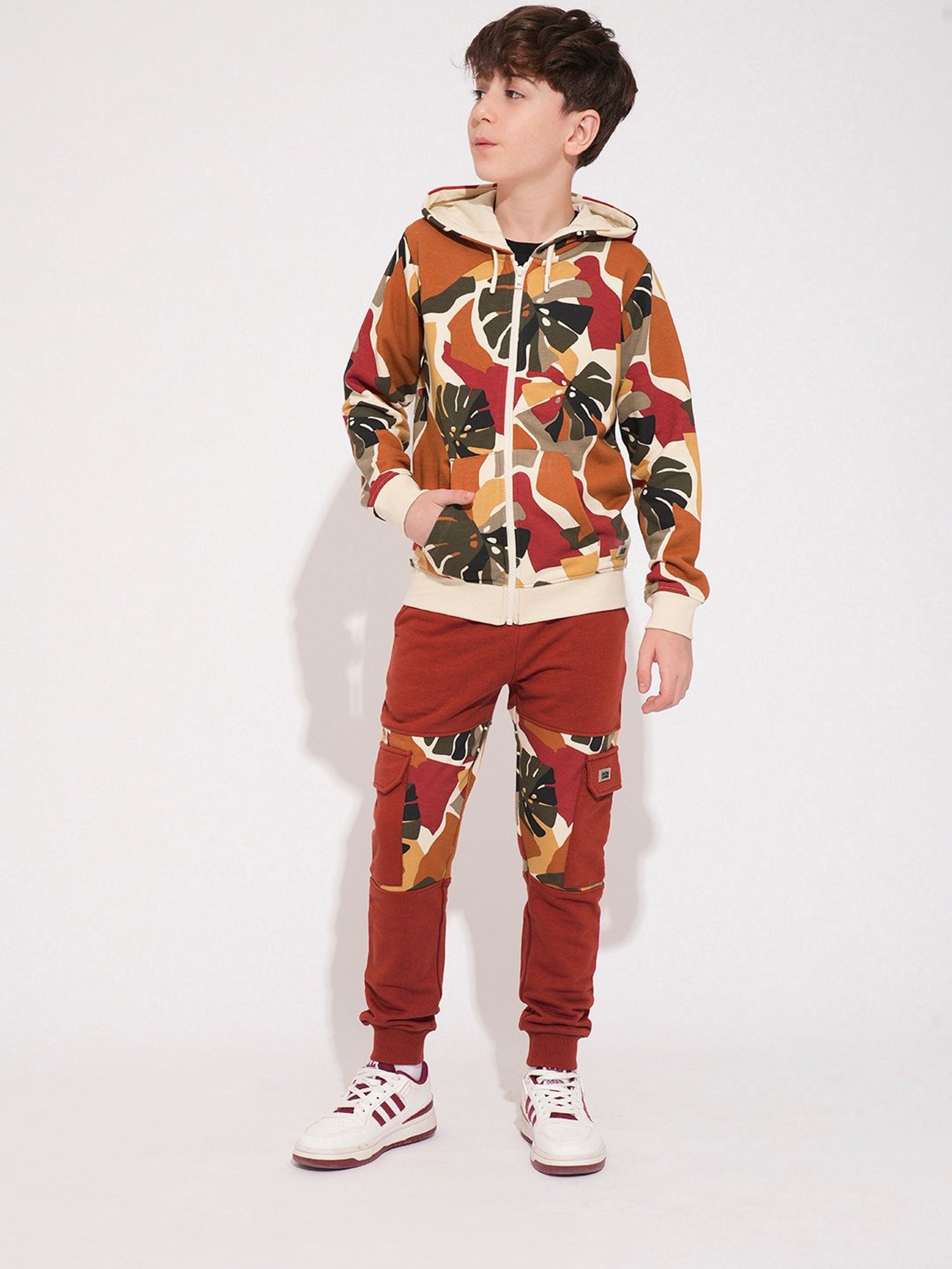 Allen Solly Junior Orange Cotton Regular Fit Full Sleeves Sweatshirt