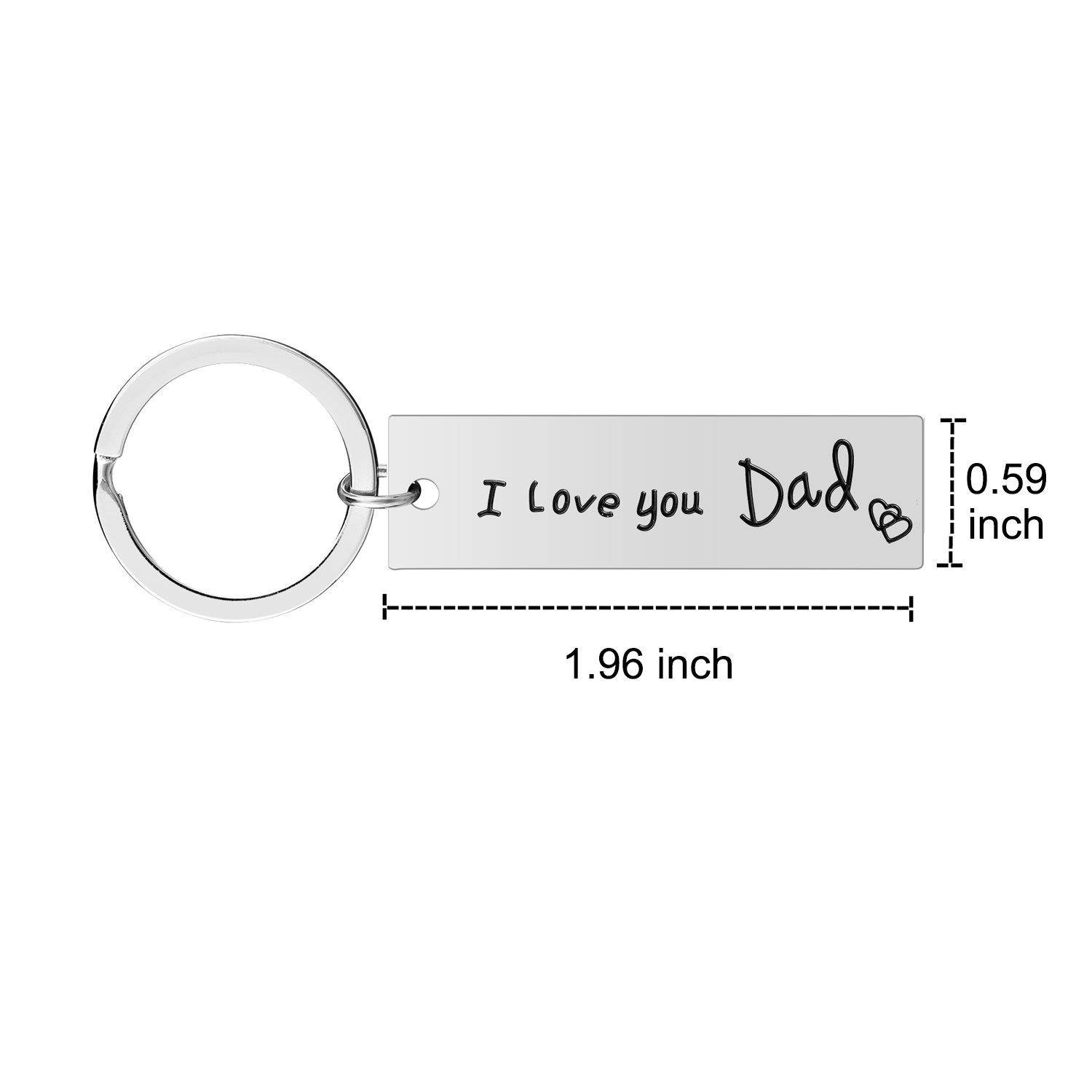 Mom Dad Gifts Keychain Set - 2PCS I Love You Keychain for Dad and Mom, Mother's Day Father's Day Gifts from Daughter Son for Birthday, Stainless Steel Jewelry for Mother and Father (Mom-Dad-Keychain)