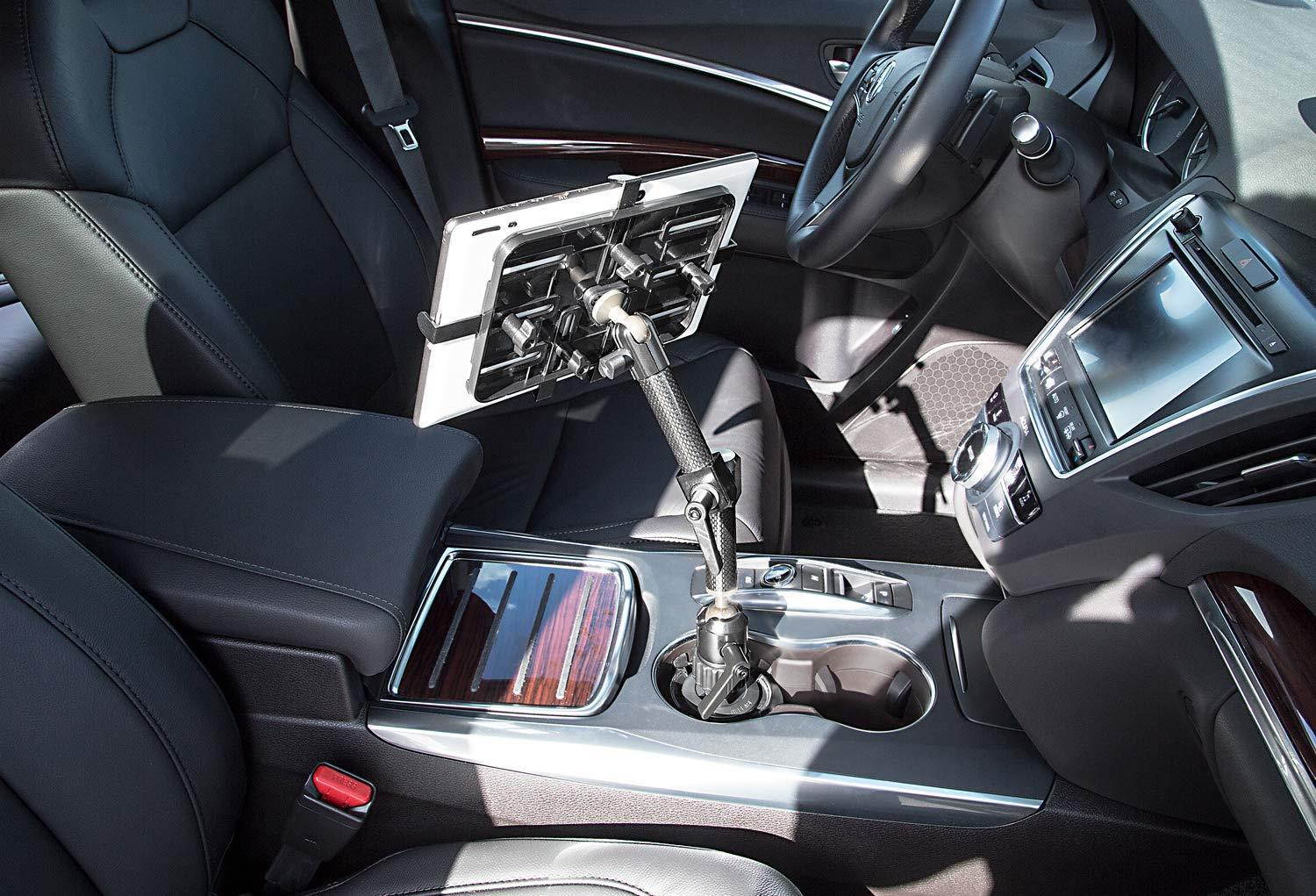 Mount-It! Premium Cup Holder Tablet Mount for Cars - Tablet ELD Mount - Heavy Duty Carbon Fiber Tablet Mount for iPad, Galaxy & Fire Tablets (MI-7321)