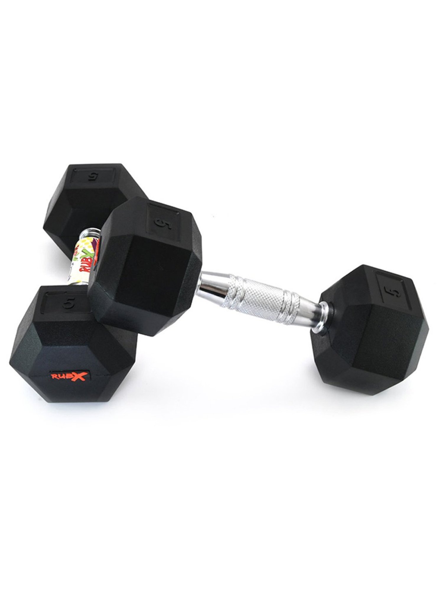 RUBX Rubber Coated Professional Exercise Hex Dumbbells (Pack of Two) 12.5 Kg x 2pc (Total = 25 kg)