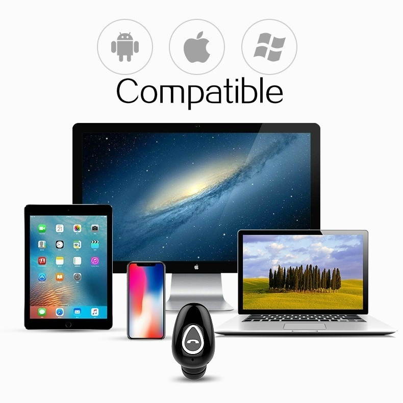 Zgeer Wireless Mini Bluetooth Earphone Earbuds Single Ear Headset with Microphone