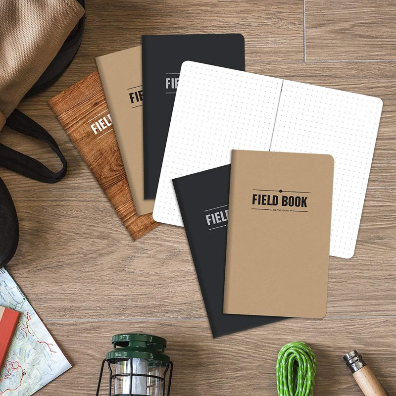 Field Notebook - 5"x8" - Combo Colors - Dot Graph Memo Book - Pack of 6