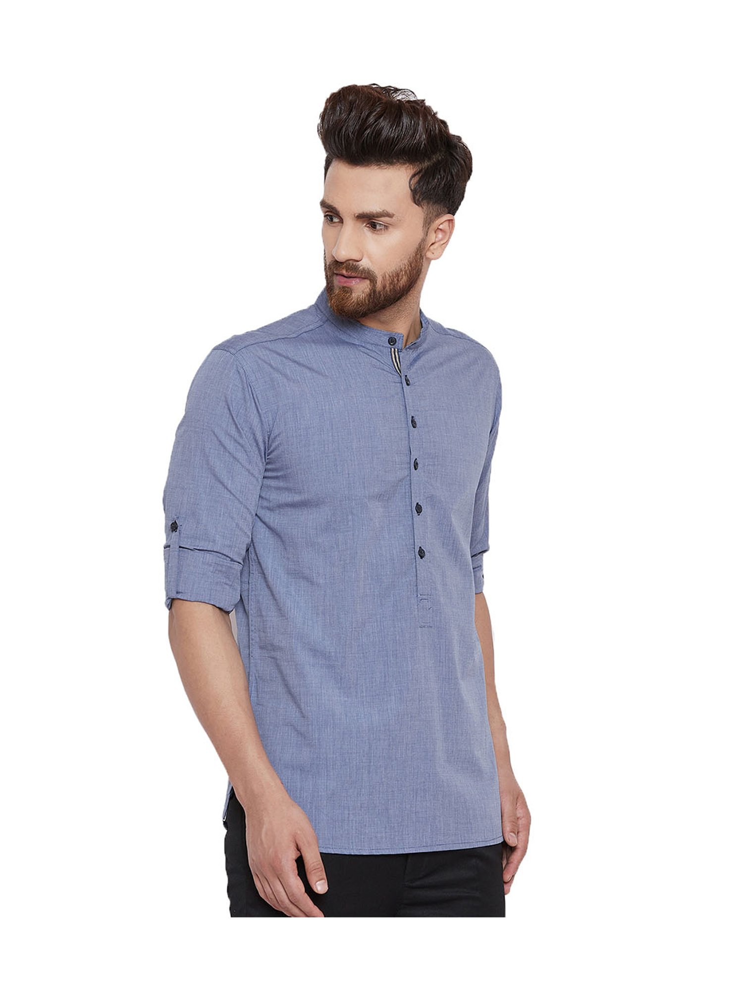 Even Blue Cotton Kurta