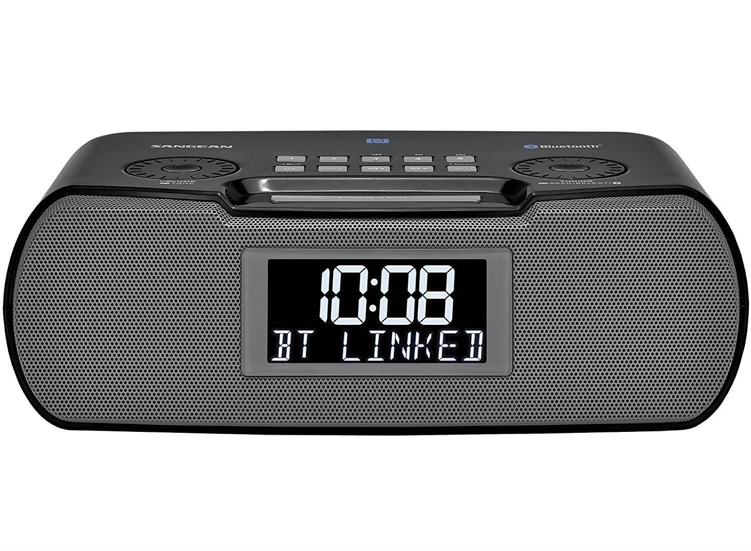 Sangean RCR-20 FM-RDS (RBDS) AM/Bluetooth/Aux-in/USB Phone Charging Digital Tuning Clock Radio with Battery Backup